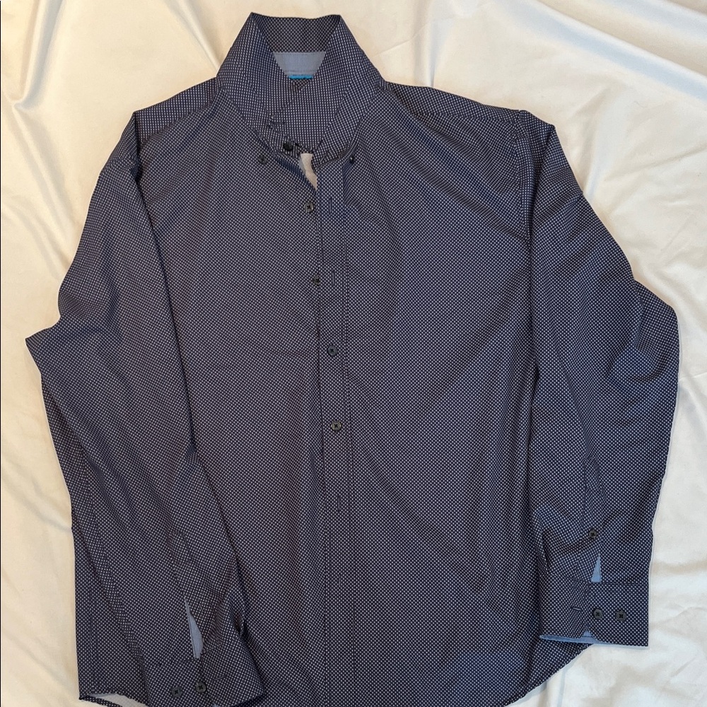 Jos. A. Bank Dark Blue Geometric Dress Shirt